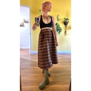 1960s Vintage High Waisted Plaid Skirt